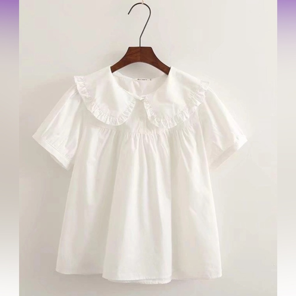 White peter pan Collar Blouse